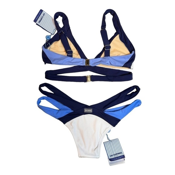 LES CANEBIERS Two-piece swimsuit in Sky/Navy NWT - Picture 3 of 5